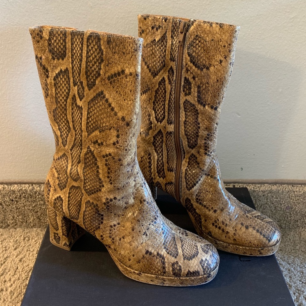 MIISTA Carlota Snakeskin Leather Boots